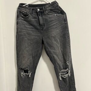 American Eagle Outfitters Black Distressed Boyfriend Jeans